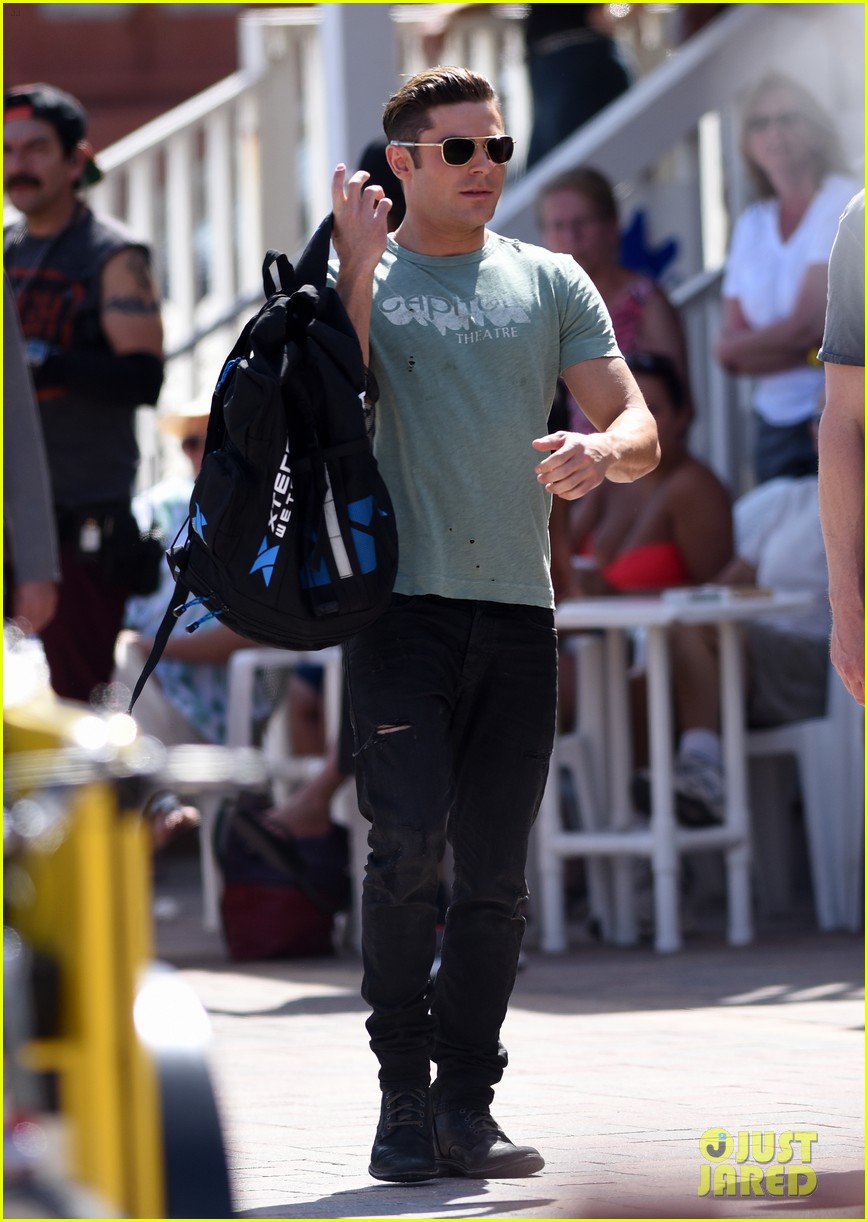 zac efron films baywatch on motorcycle 03