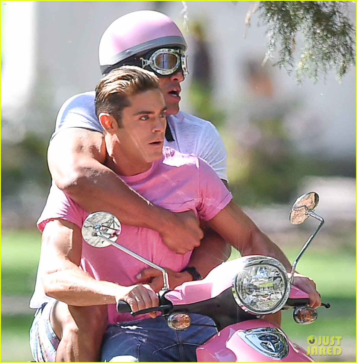 zac efron the rock film baywatch on a scooter 03