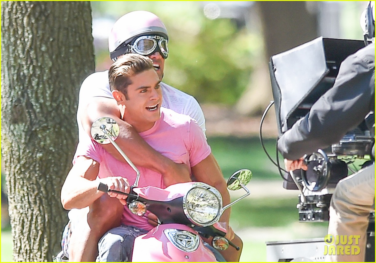 zac efron the rock film baywatch on a scooter 27