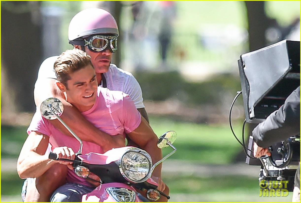 zac efron the rock film baywatch on a scooter 28