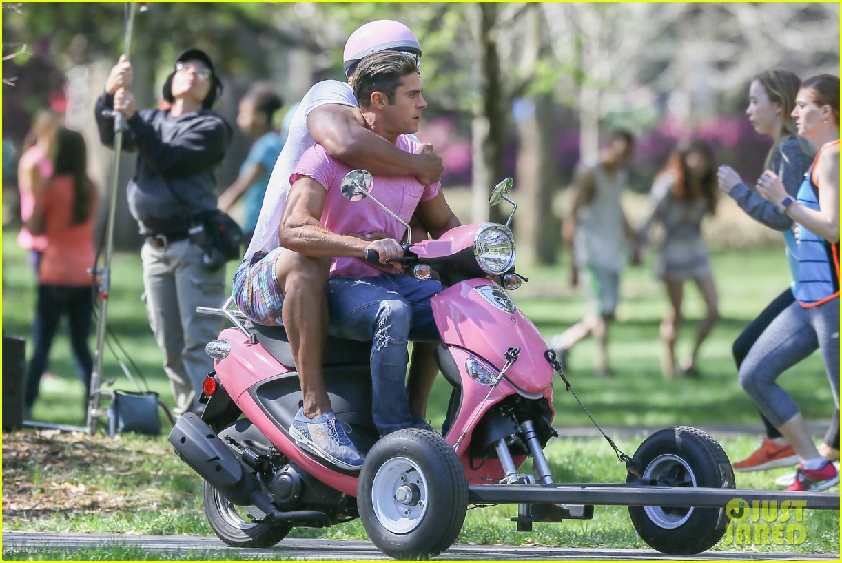 zac efron the rock film baywatch on a scooter 33