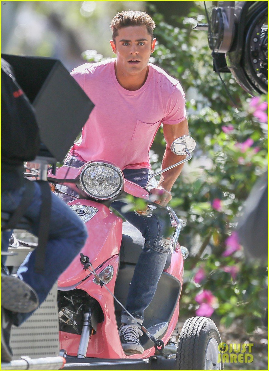 zac efron the rock film baywatch on a scooter 34