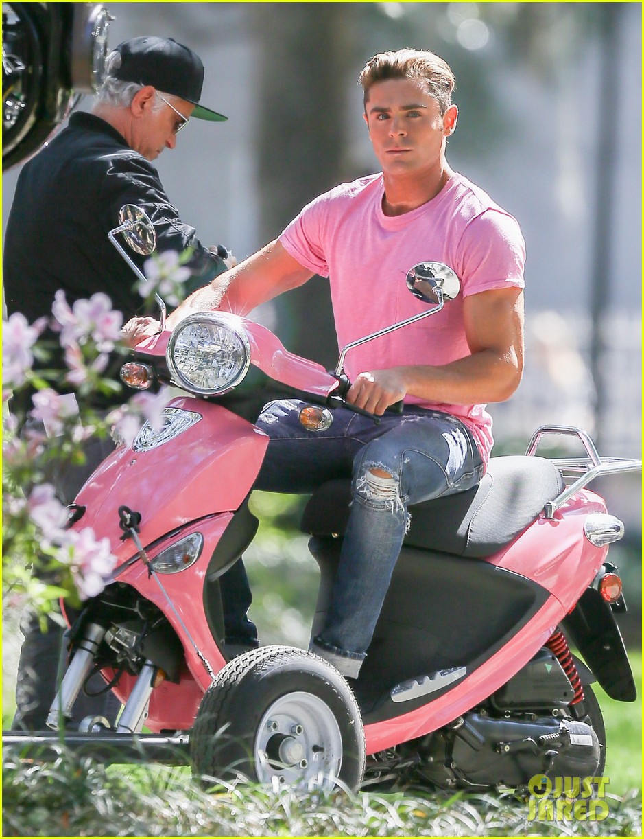 zac efron the rock film baywatch on a scooter 35