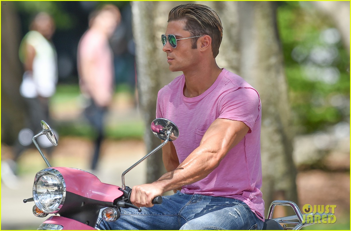 zac efron the rock film baywatch on a scooter 38