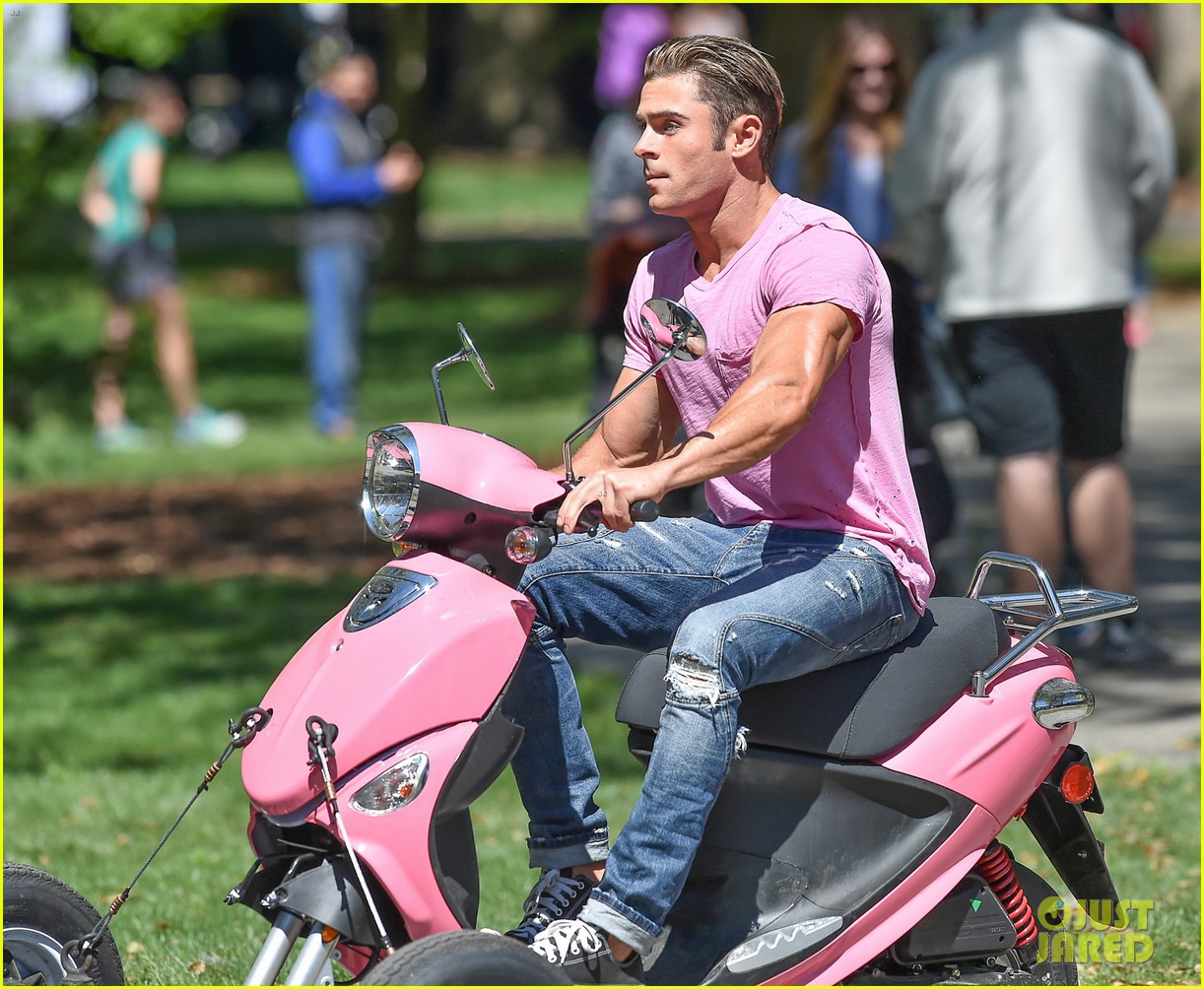 zac efron the rock film baywatch on a scooter 43