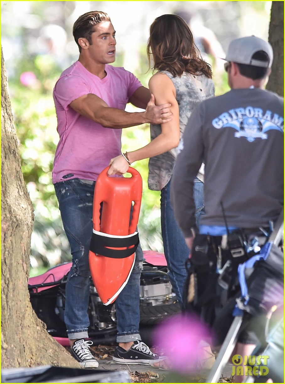 zac efron the rock film baywatch on a scooter 50