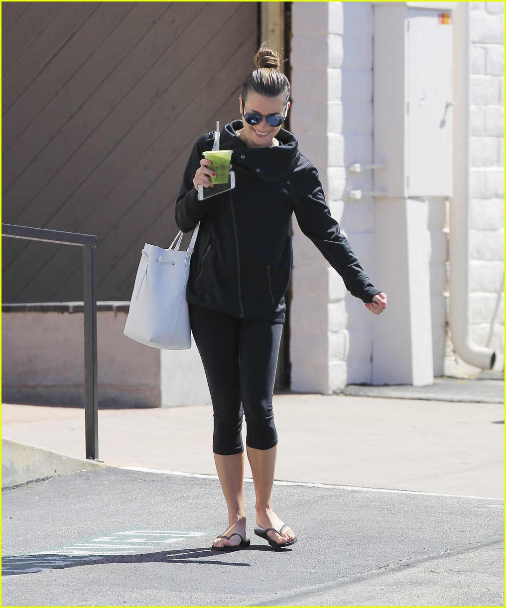 lea michele green juice after gym 07