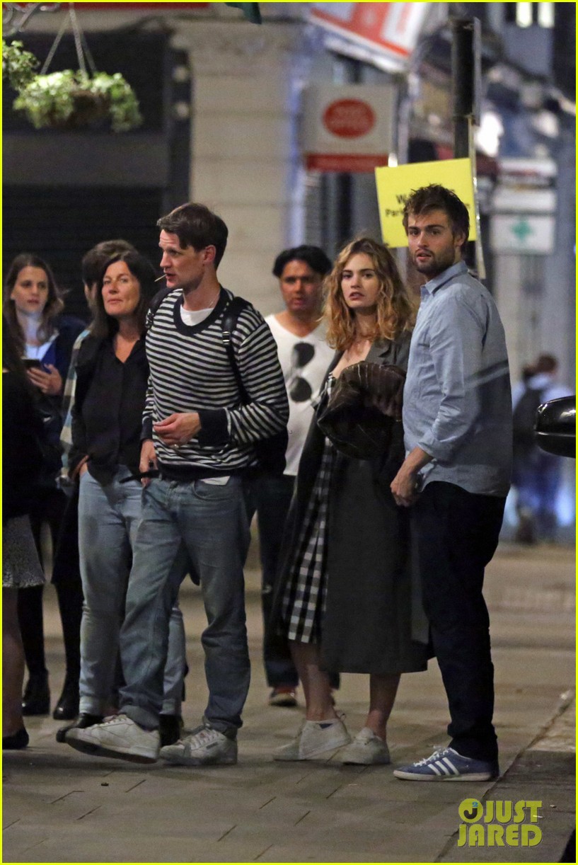 lily james matt smith enjoy night out with douglas booth 01