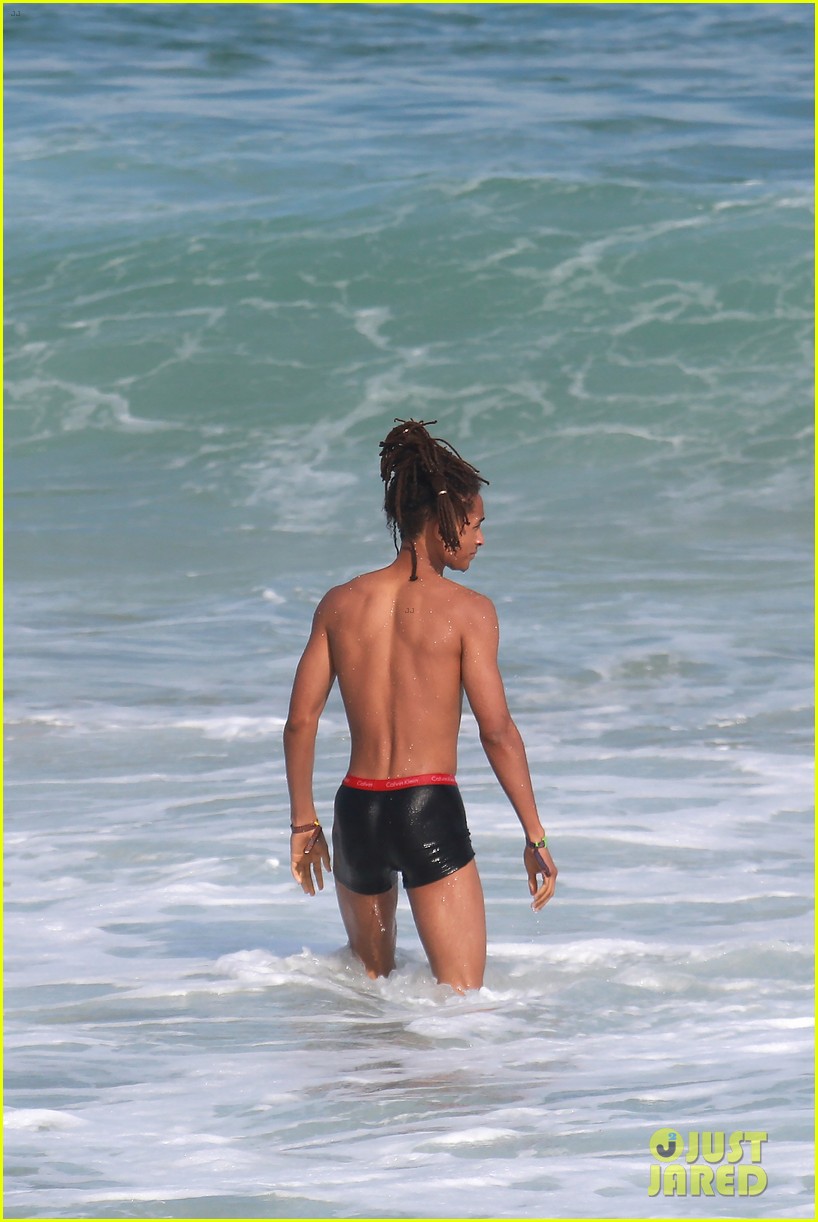 Jaden Smith Goes Shirtless, Wears His Underwear at the Beach