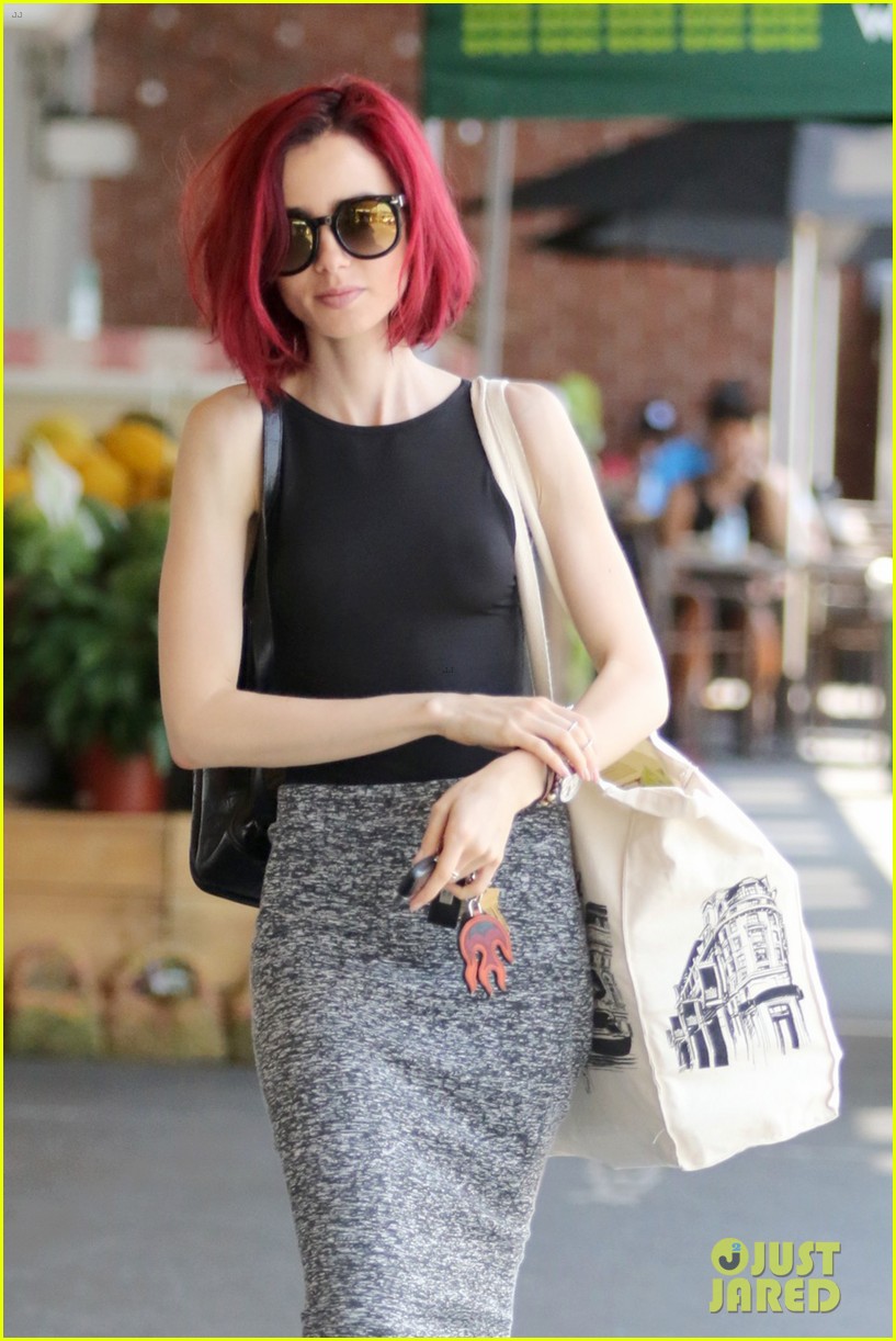 lily collins debuts new bright red hair 02