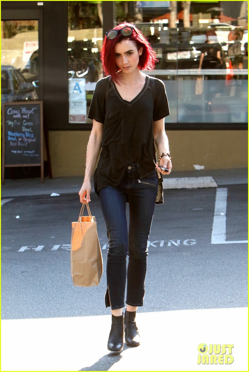 lily collins debuts new bright red hair 06
