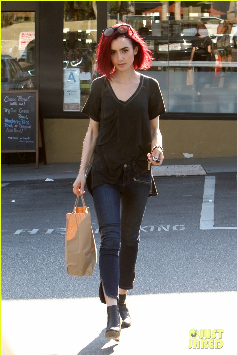 lily collins debuts new bright red hair 08