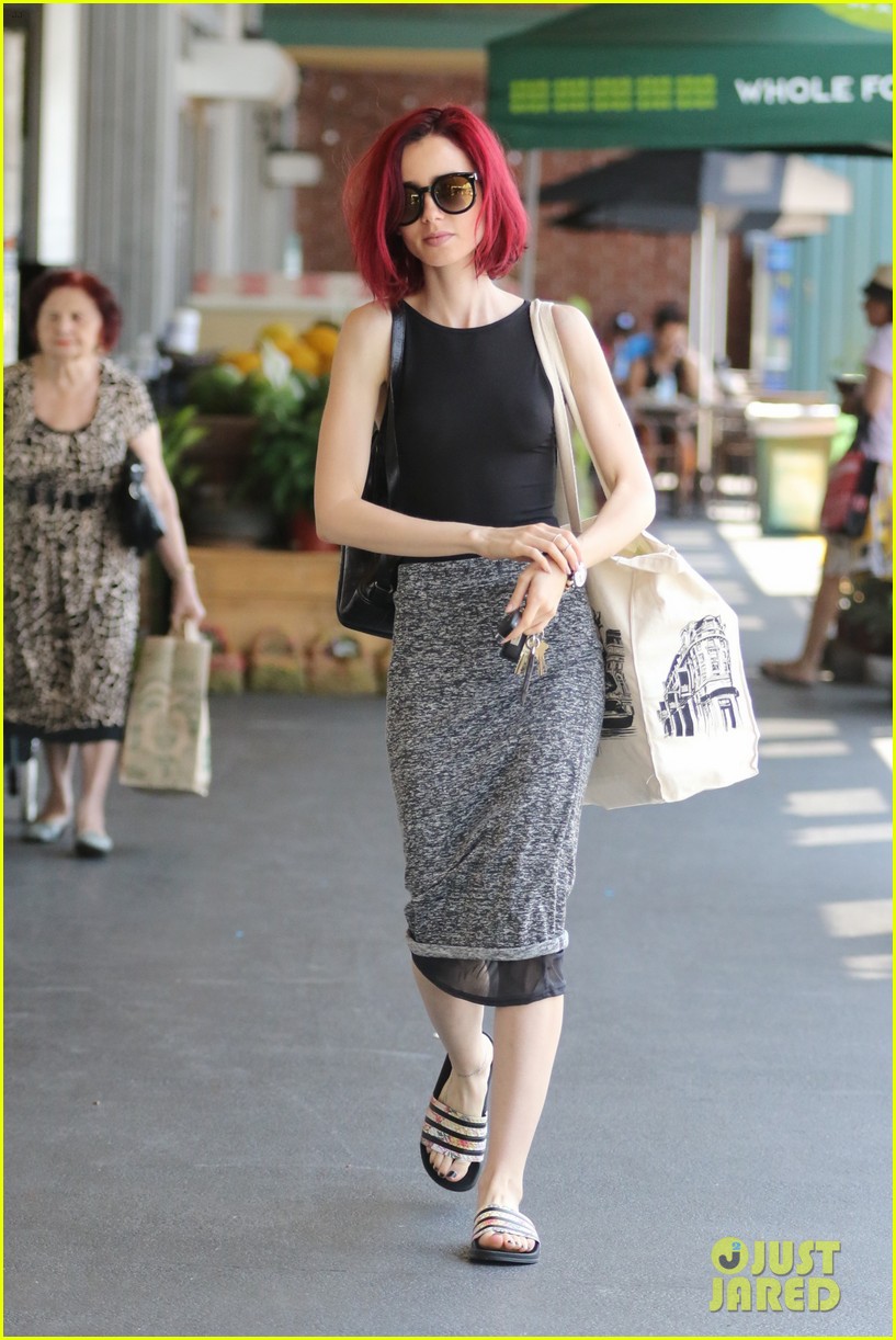 lily collins debuts new bright red hair 21