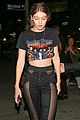 gigi hadid kendall jenner match in rock band crop tops 08