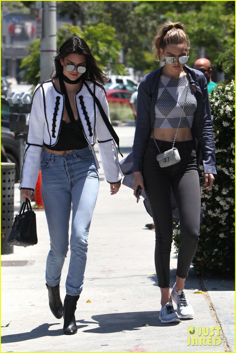 kendall jenner gigi hadid out sunny west hollywood 16