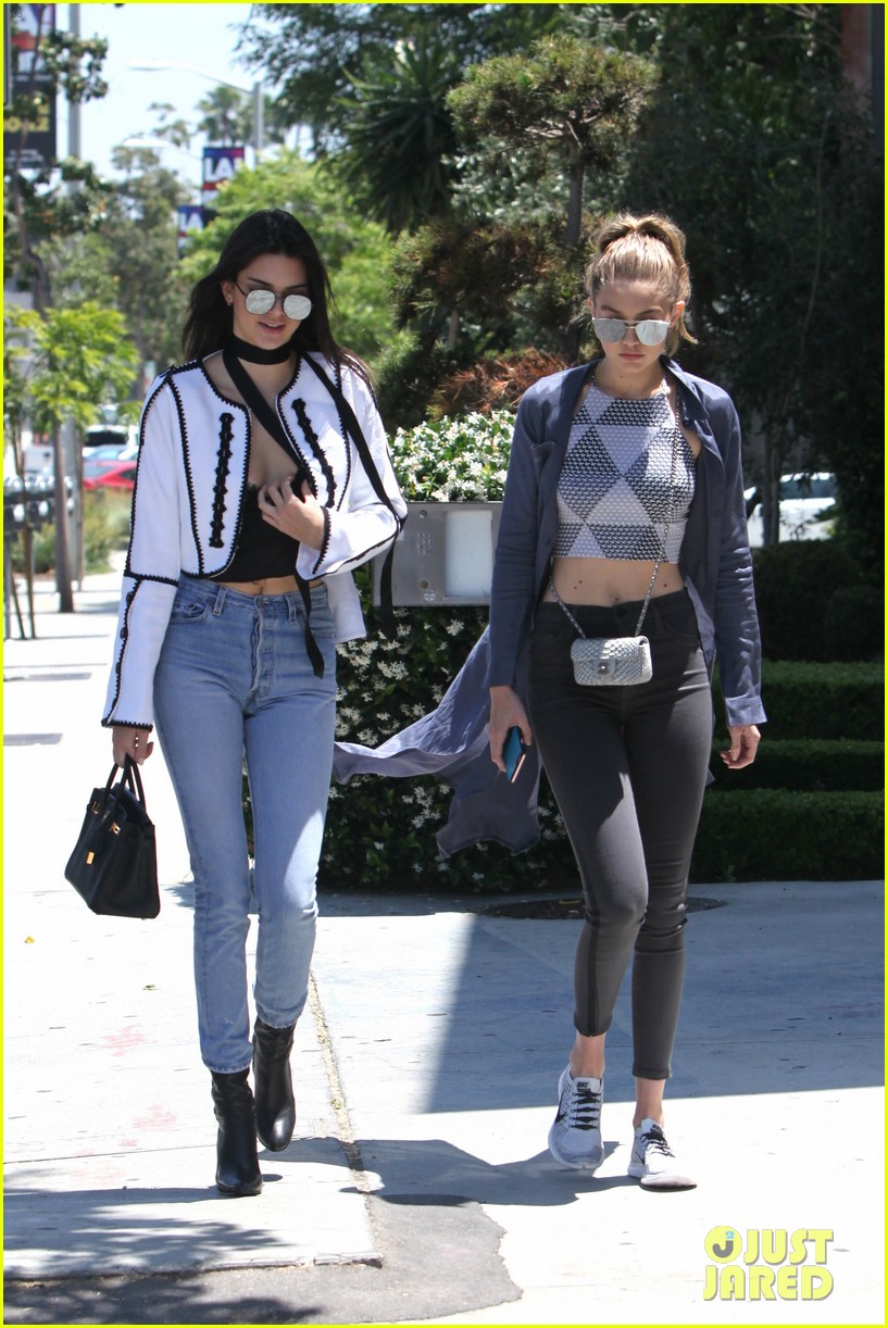 kendall jenner gigi hadid out sunny west hollywood 17