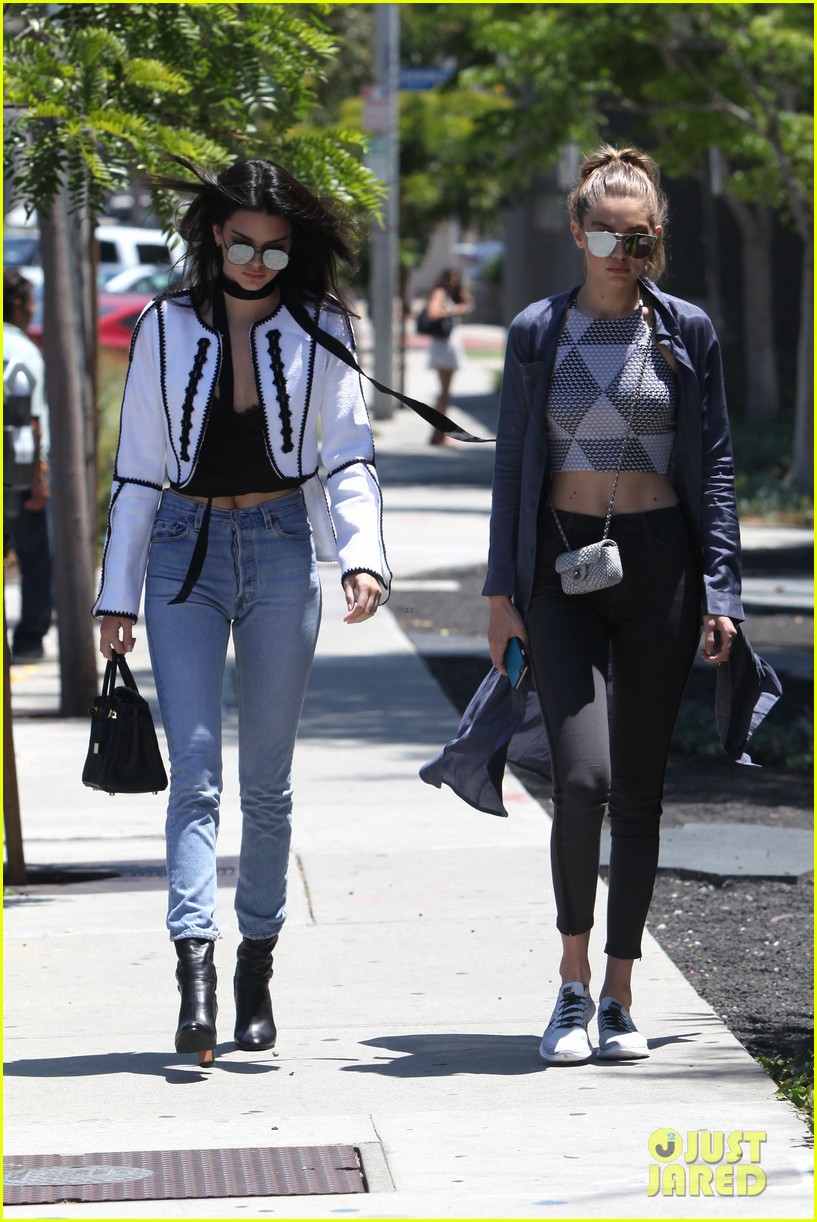 kendall jenner gigi hadid out sunny west hollywood 38
