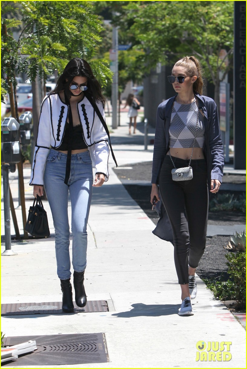 kendall jenner gigi hadid out sunny west hollywood 40