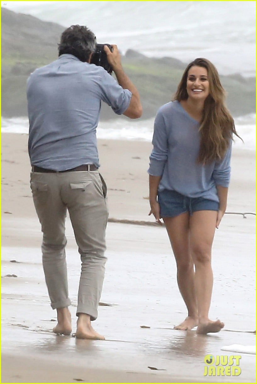 lea michele goes topless for photo shoot on the beach 01