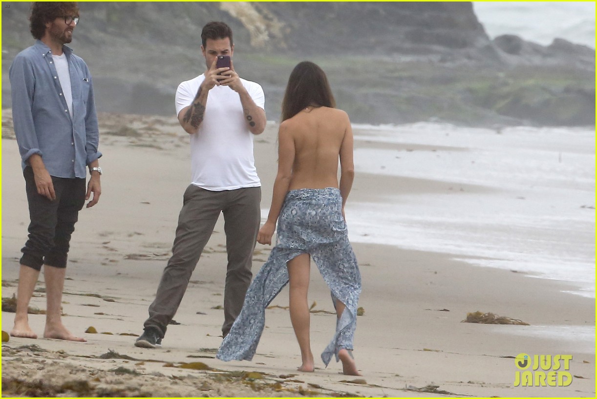 lea michele goes topless for photo shoot on the beach 02