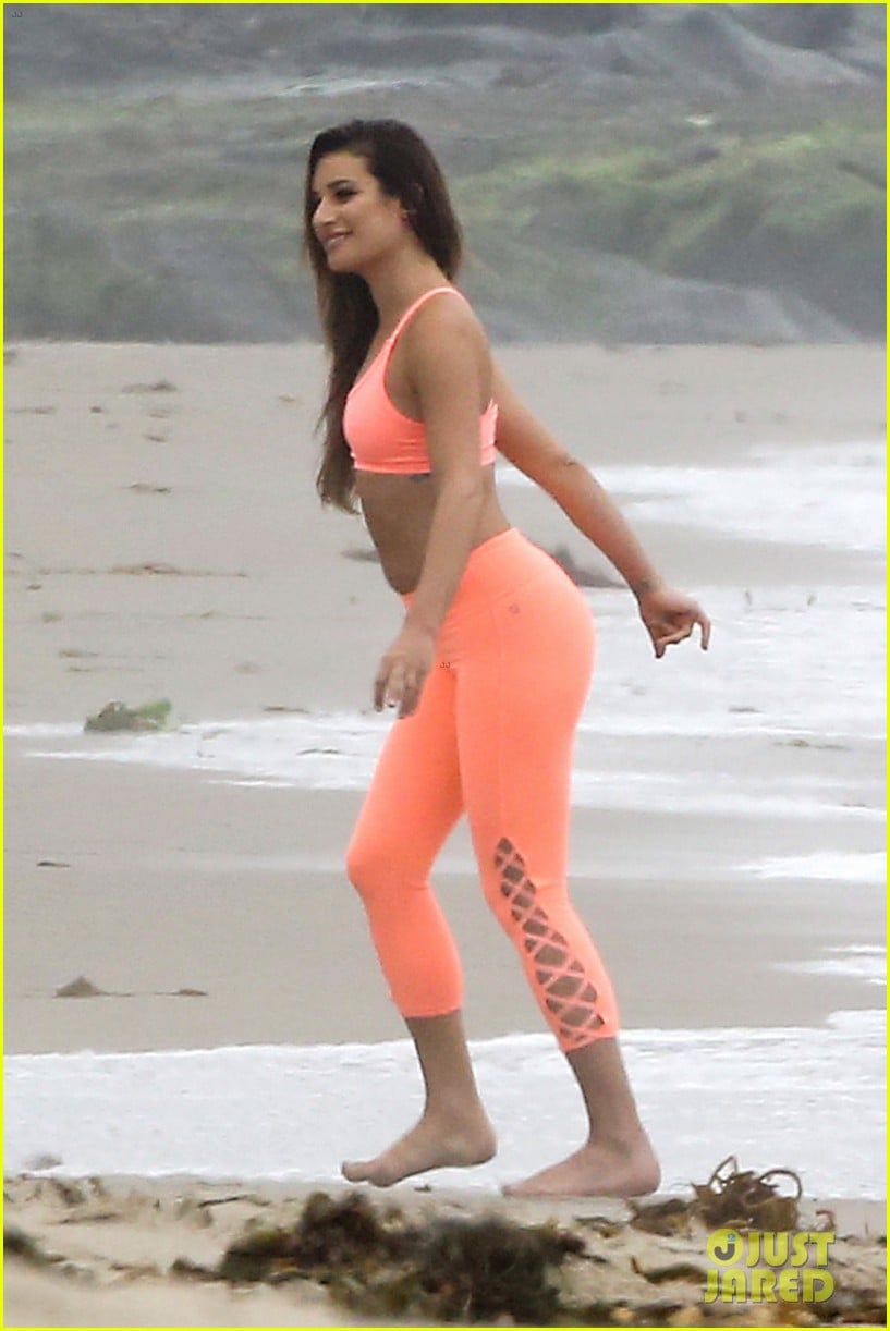 lea michele goes topless for photo shoot on the beach 08