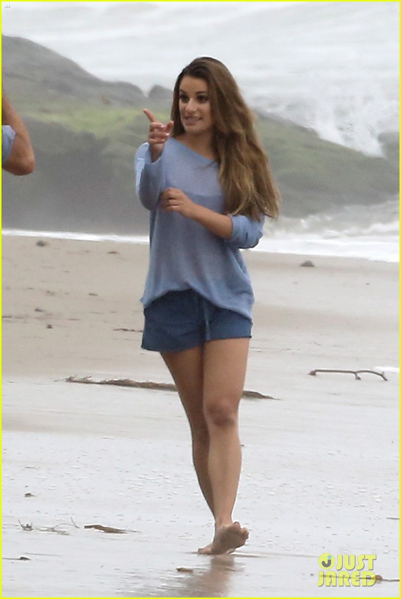 lea michele goes topless for photo shoot on the beach 09