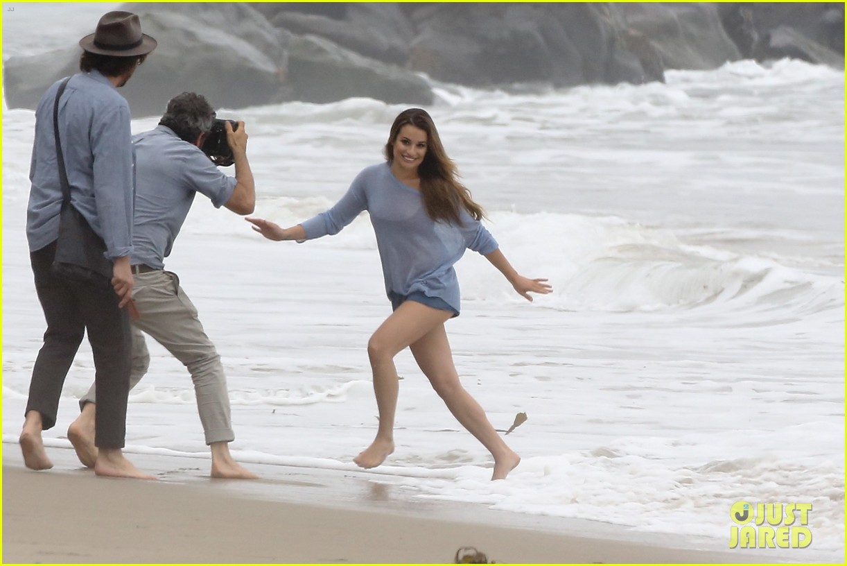 lea michele goes topless for photo shoot on the beach 10