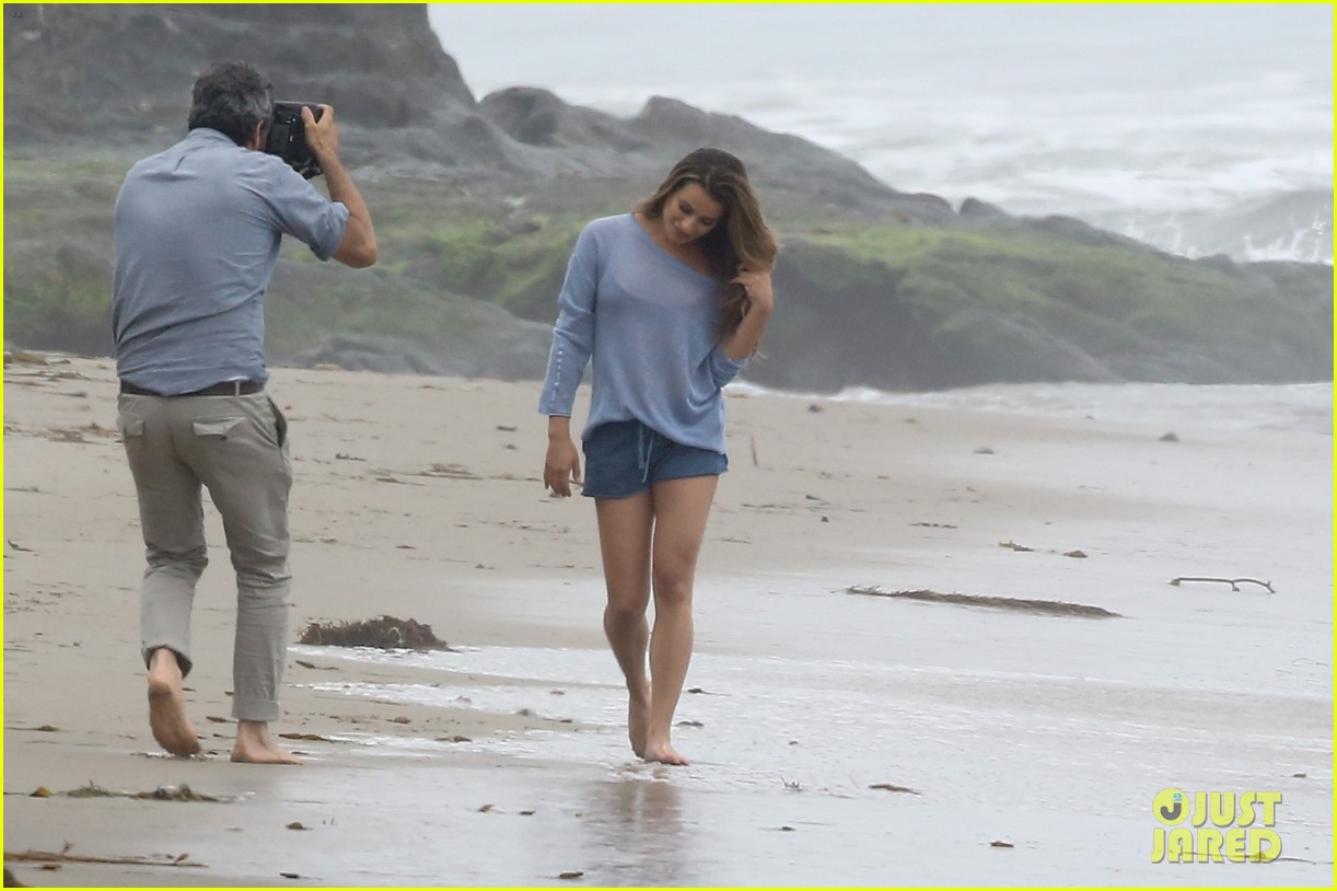 lea michele goes topless for photo shoot on the beach 15