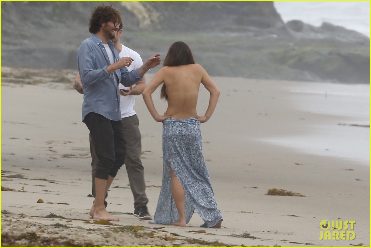 lea michele goes topless for photo shoot on the beach 27
