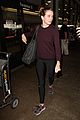 danielle panabaker hides engagement ring lax airport 05