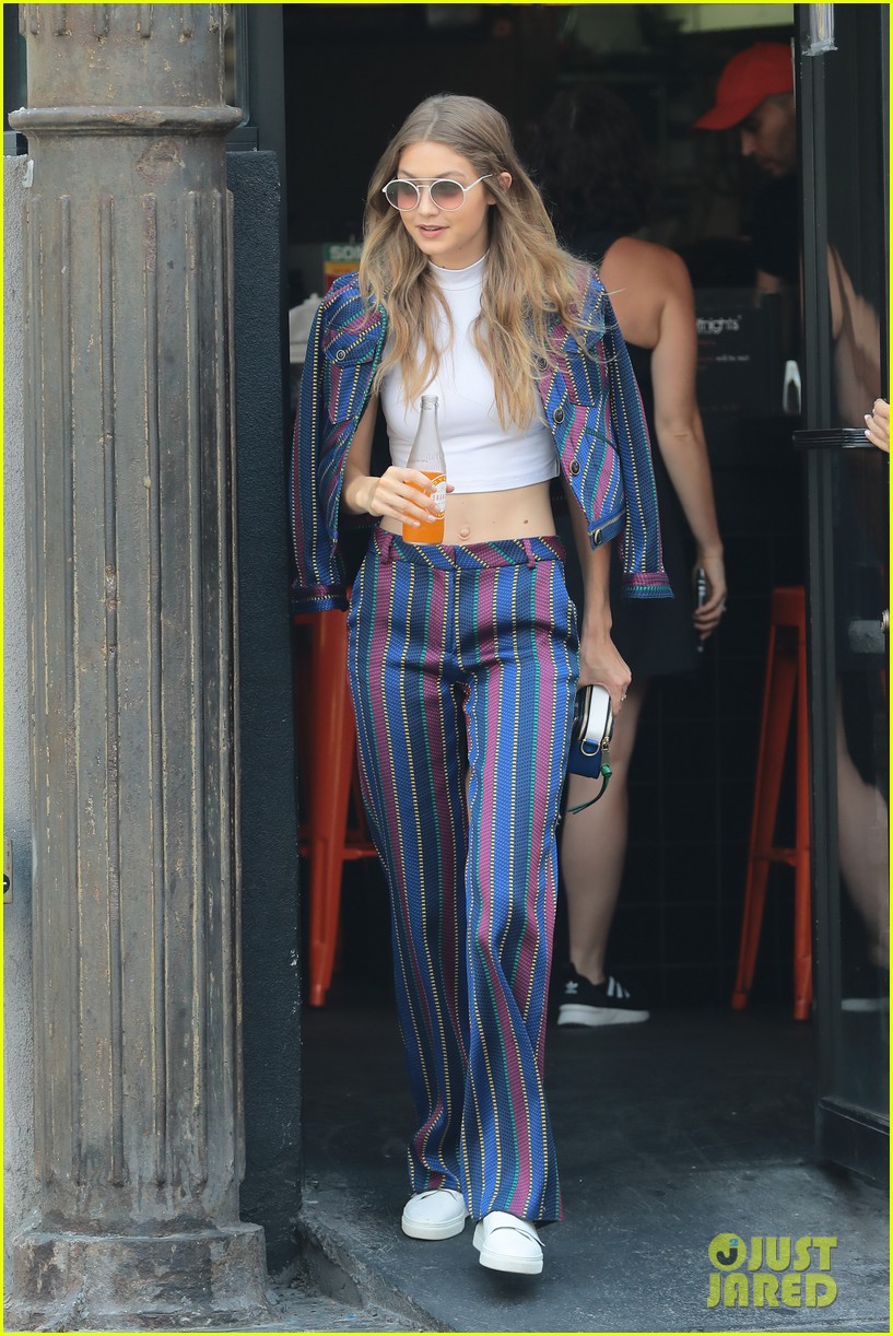 gigi hadid steps out colorful outfit nyc 02