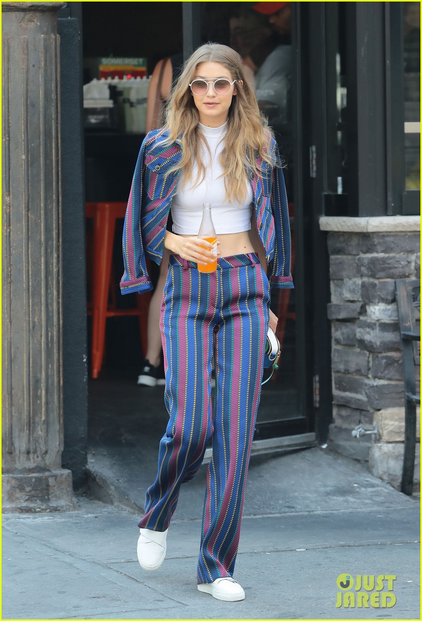 gigi hadid steps out colorful outfit nyc 06
