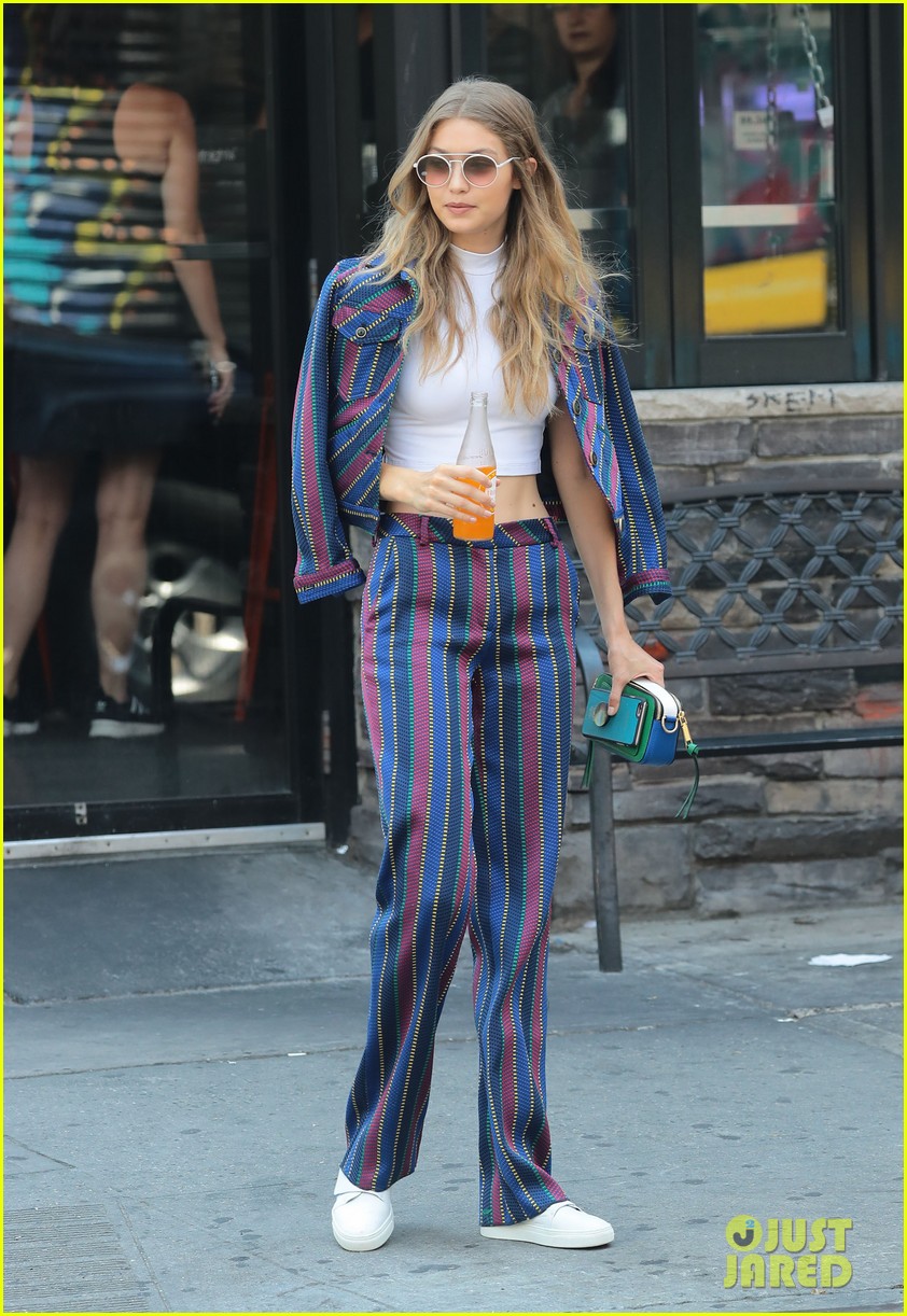 gigi hadid steps out colorful outfit nyc 15