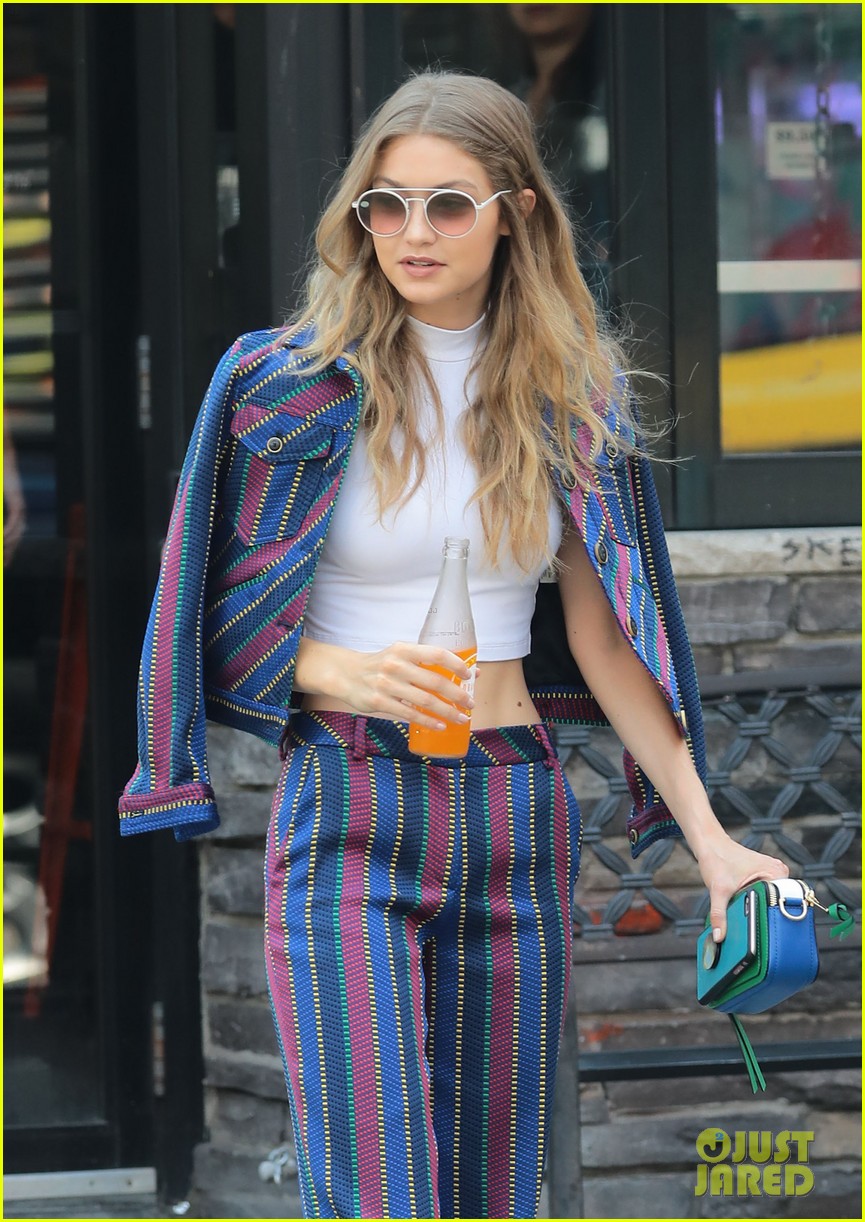gigi hadid steps out colorful outfit nyc 17