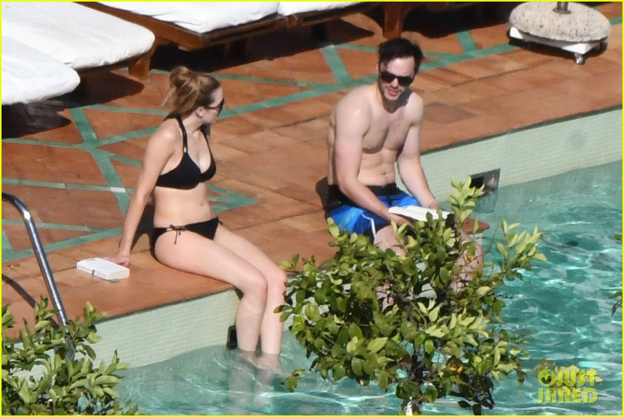 nicholas hoult shirtless by the pool 13