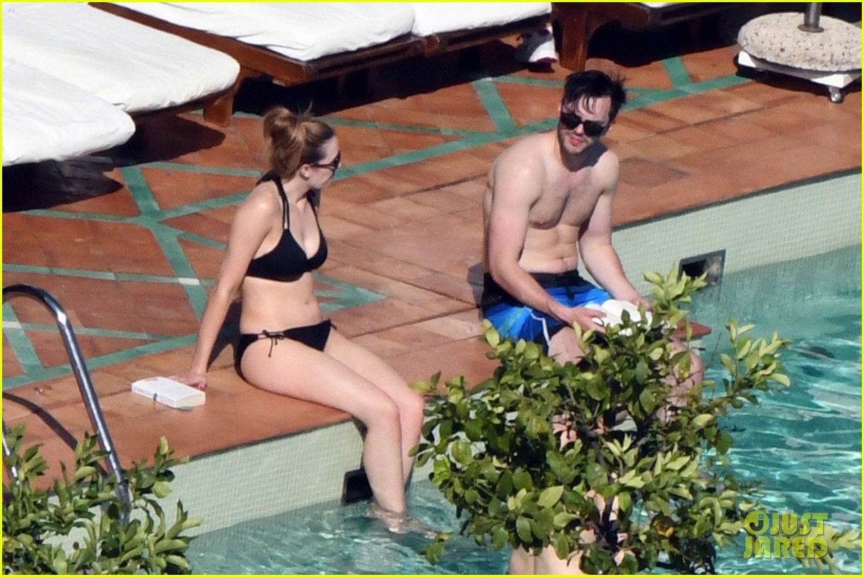 nicholas hoult shirtless by the pool 17