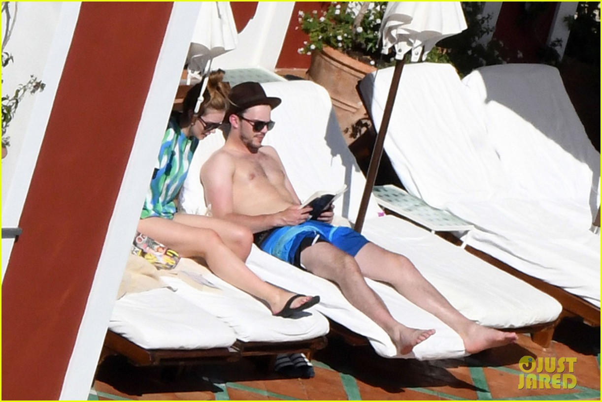 nicholas hoult shirtless by the pool 27