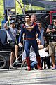 tyler hoechlin saves day on supergirl as superman filming 02