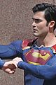 tyler hoechlin saves day on supergirl as superman filming 09
