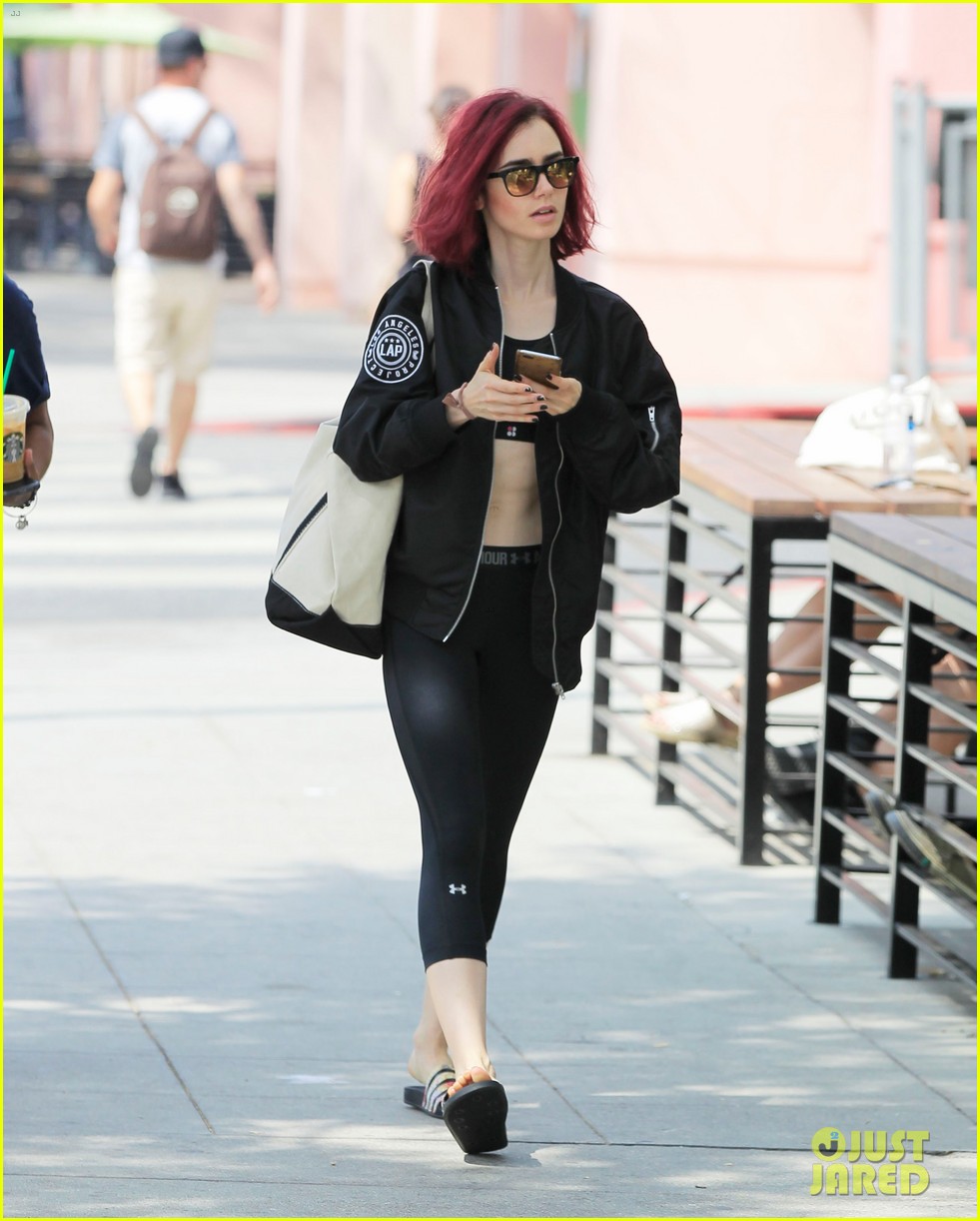 lily collins enjoys a day off in la00608