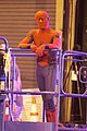 tom holland suits up on the set of spider man homecoming 15