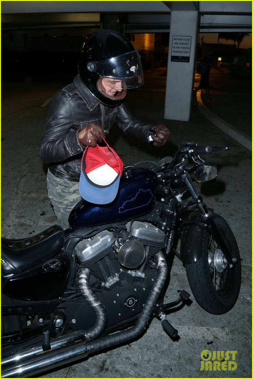 josh hutcherson rides his motorcycle to the movies00507mytext
