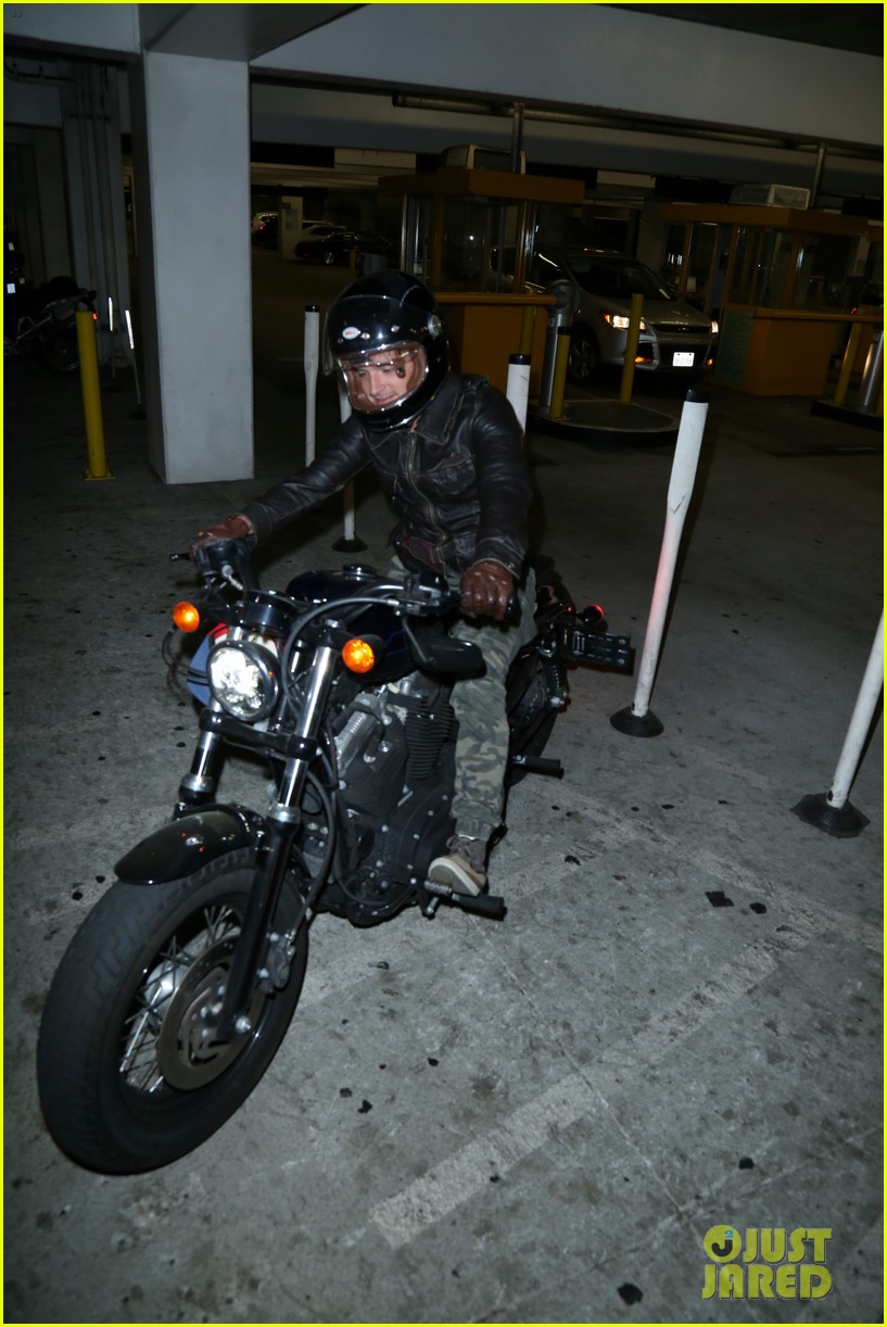 josh hutcherson rides his motorcycle to the movies01315mytext