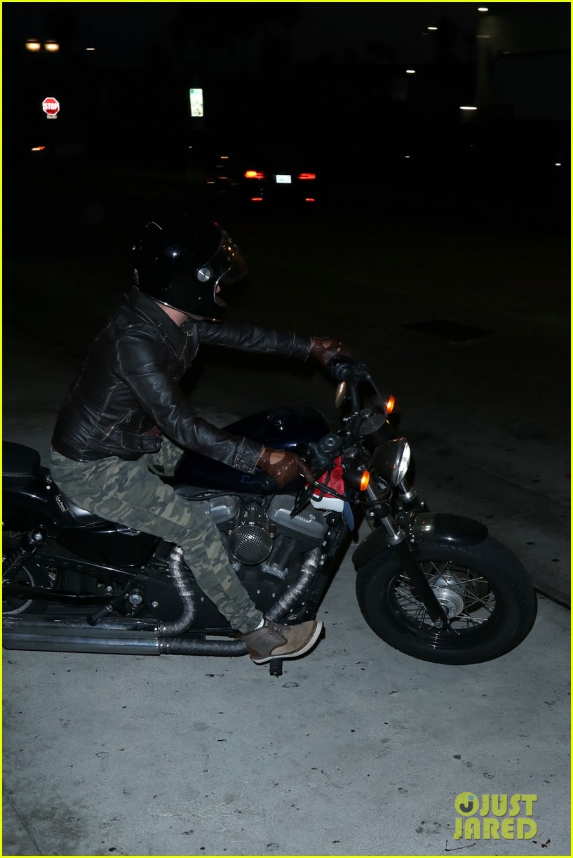 josh hutcherson rides his motorcycle to the movies01818mytext