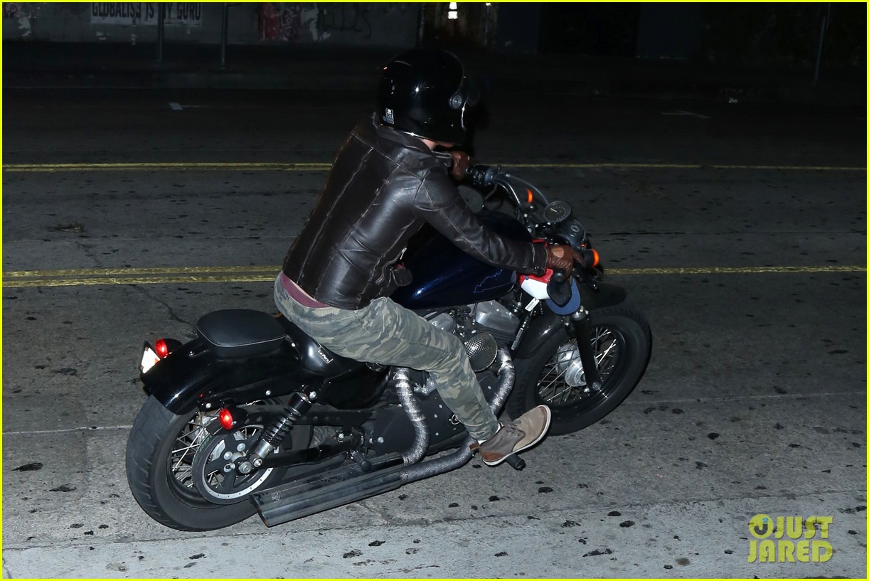 josh hutcherson rides his motorcycle to the movies02020mytext