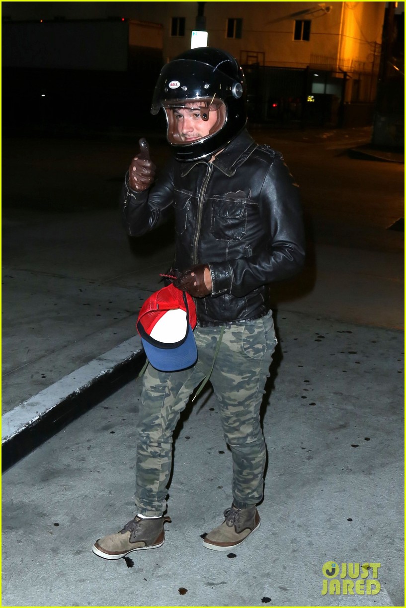 josh hutcherson rides his motorcycle to the movies101mytext