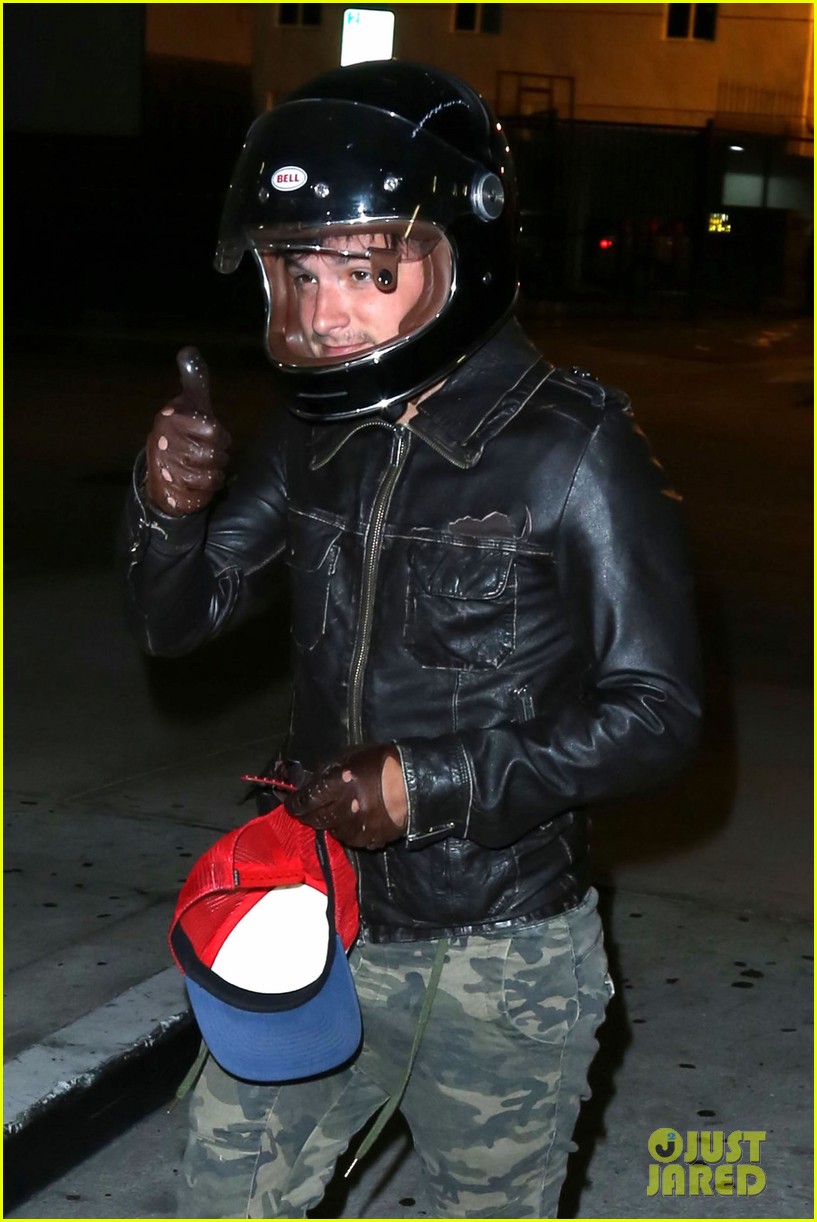 josh hutcherson rides his motorcycle to the movies202mytext