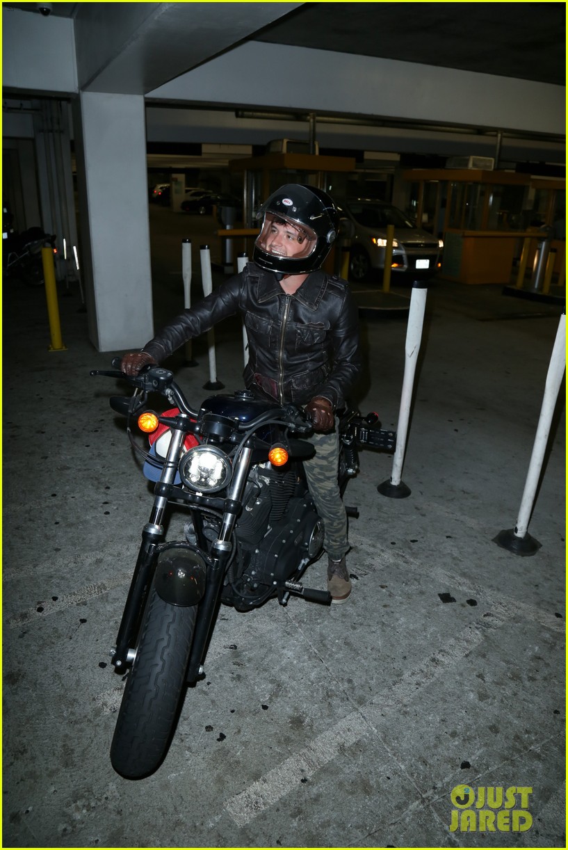 josh hutcherson rides his motorcycle to the movies404mytext