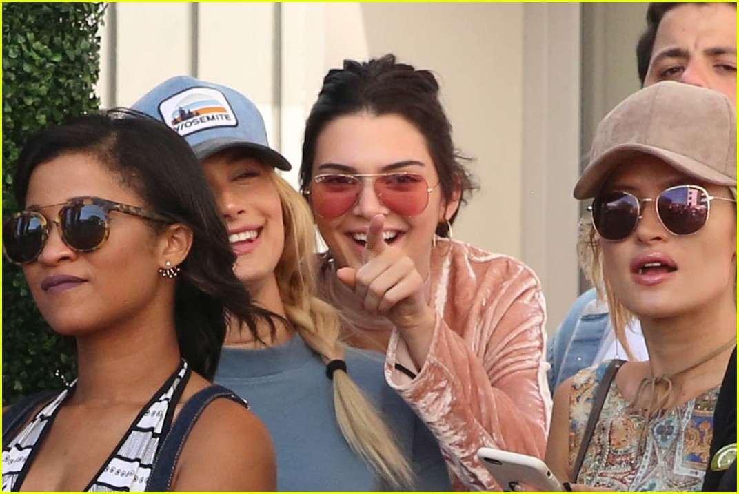 kendall jenner hailey baldwin hit up hollywood pool party 04