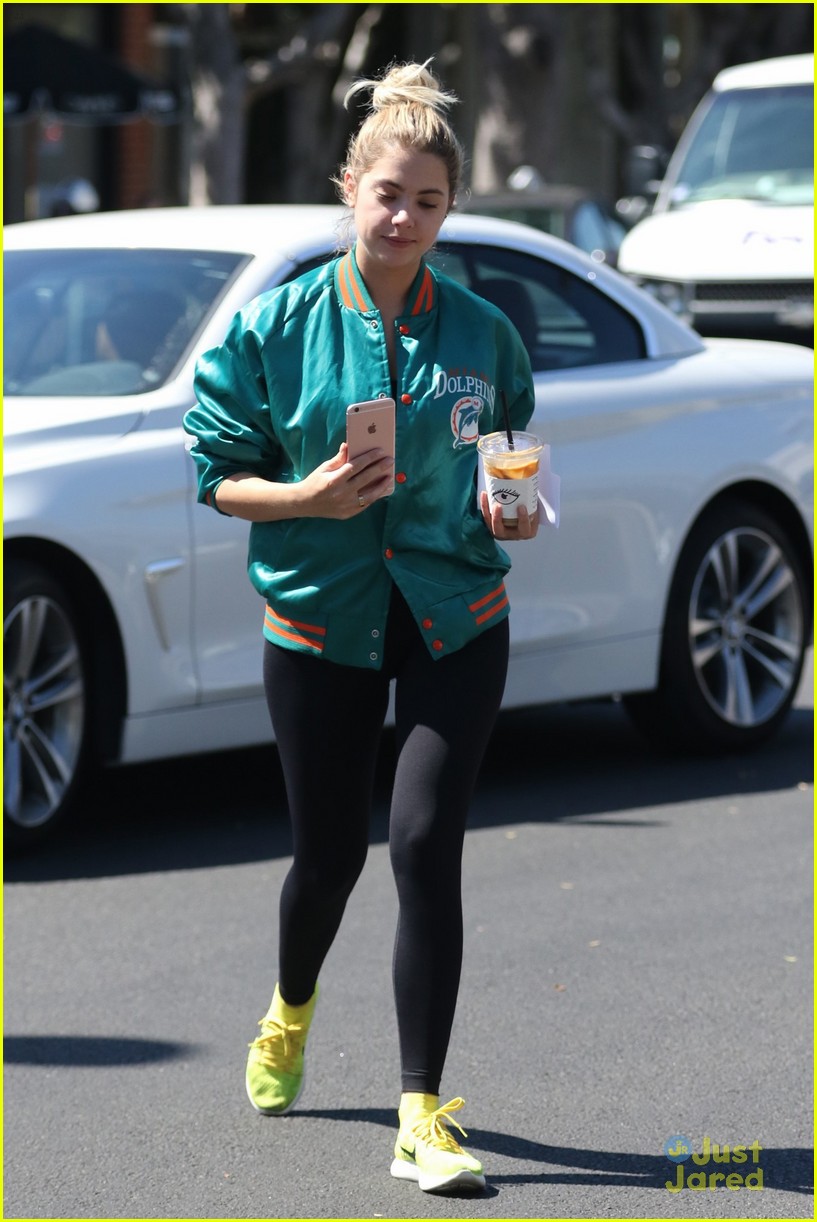 ashley benson shares pll msgs norman charlie dolphins jacket 03